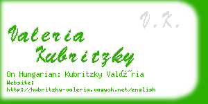 valeria kubritzky business card